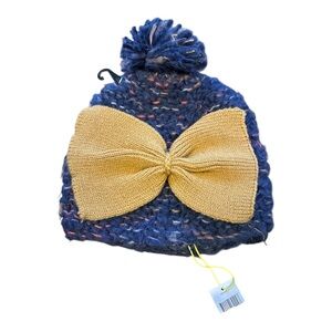 BCBGeneration Navy Beanie with bow